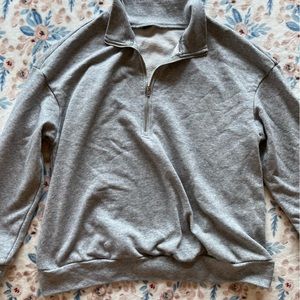 Grey Brandy Melville zip-up sweater